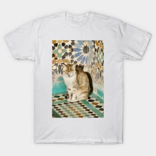 Cat Among Moroccan Tiles T-Shirt